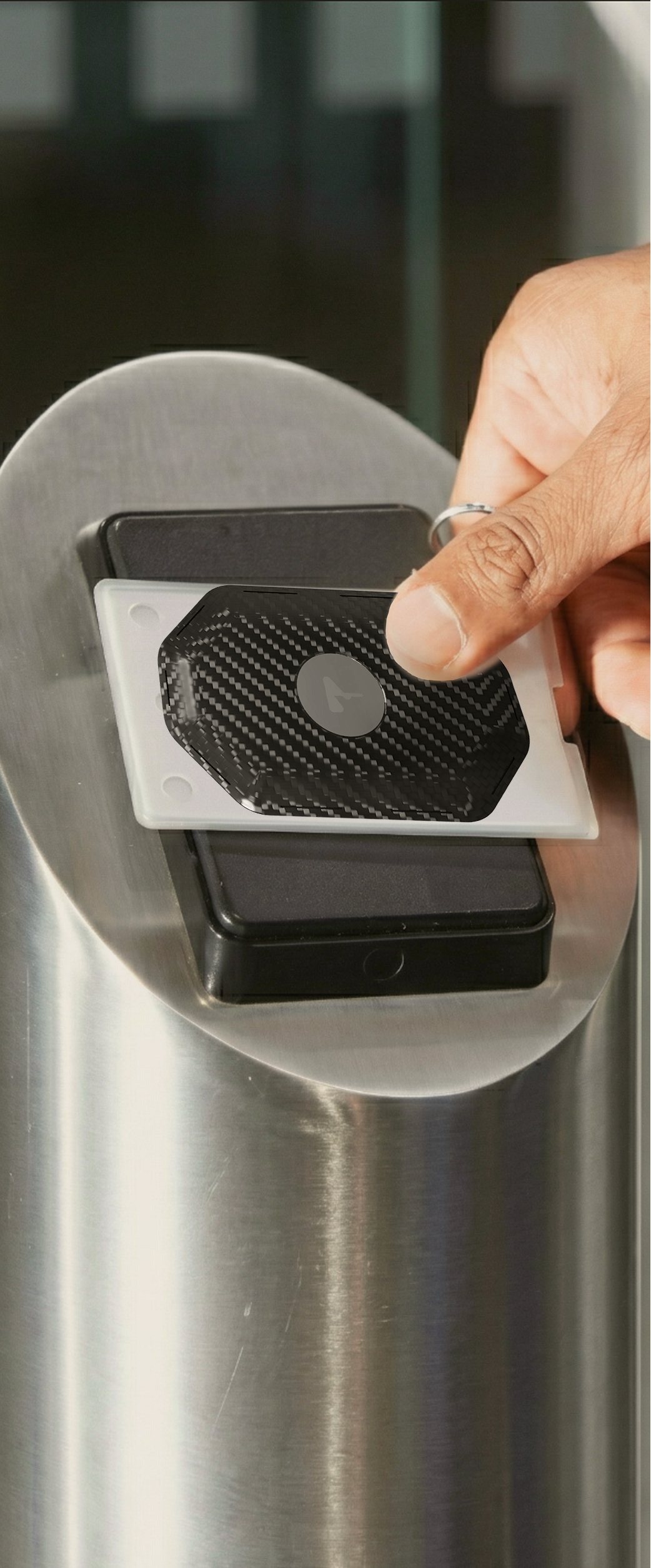 Tether tag on bank card